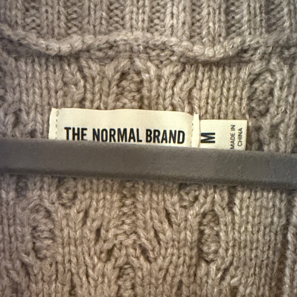 The Normal Brand Tan Cable Knit Cardigan - Picture 2 of 8